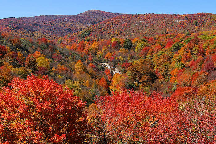Mountain valley autumn colors